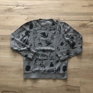 Jack & Jones Gray Graphic Crewneck Sweater